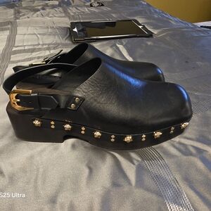 Versace Black and Gold Men's Clogs